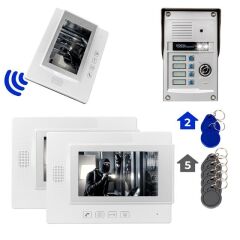 PowerMaster 37T4 3 Daire 7'' NFC Destekli Görüntülü Diafon Kapı Zili Interkom Akıllı Ev Güvenliği Sistemi