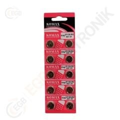 KOMAX Pil Düğme Ag8 Lr1120/Lr55 1.55V 10Lu Paket