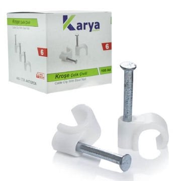 KROSE 6 NUMARA CELİK CİVİLİ 12 MM (4*6 ANTİGRON KABLOLAR İCİN) 100LÜ POSET KARYA