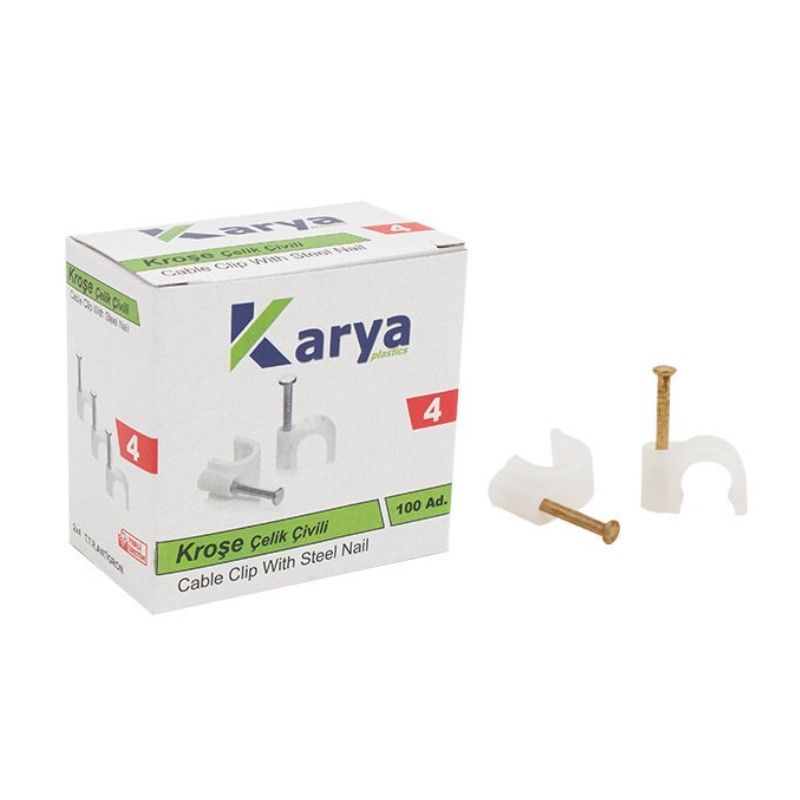KROSE 4 NUMARA CELİK CİVİLİ 8 MM (2*4 ANTİGRON KABLOLAR İCİN) 100LU POSET KARYA