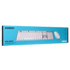 EVEREST KM-6063 BEYAZ/GRİ KABLOSUZ Q MULTIMEDYA KLAVYE+MOUSE SET