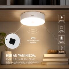 Powermaster MX-T06 Hareket Sensörlü Şarjlı 6500K Dolap İçi LED Aydınlatma Lambası Akıllı Gece Lambası