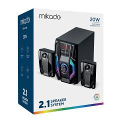 MİKADO MD-415BT RGB 2+1 20 WATT BASSLI FM/BT/SD/USB BLUETOOTH SES SİSTEMİ MULTİMEDYA HOPARLÖR