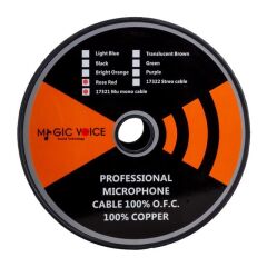 MagicVoice B96 Profesyonel Tek Damarlı Blendajlı Enstrüman Mikrofon Kablosu Mono 100 Metre (Kırmızı)
