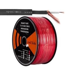 MagicVoice B96 Profesyonel Tek Damarlı Blendajlı Enstrüman Mikrofon Kablosu Mono 100 Metre (Kırmızı)