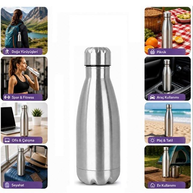 Sunup SN-25711 Şişe Tipi 350 Ml. Paslanmaz Çelik Termos