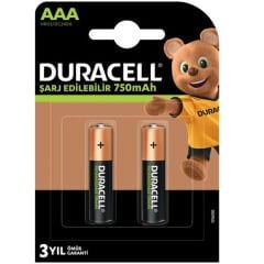 DURACELL HR03/DC2400 AAA İNCE 2'Lİ 750 MAH ŞARJLI PİL