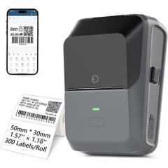 Powermaster PM-29886 Çok Amaçlı Bluetooth Destekli Taşınabilir Akıllı Termal Etiket Yazıcısı