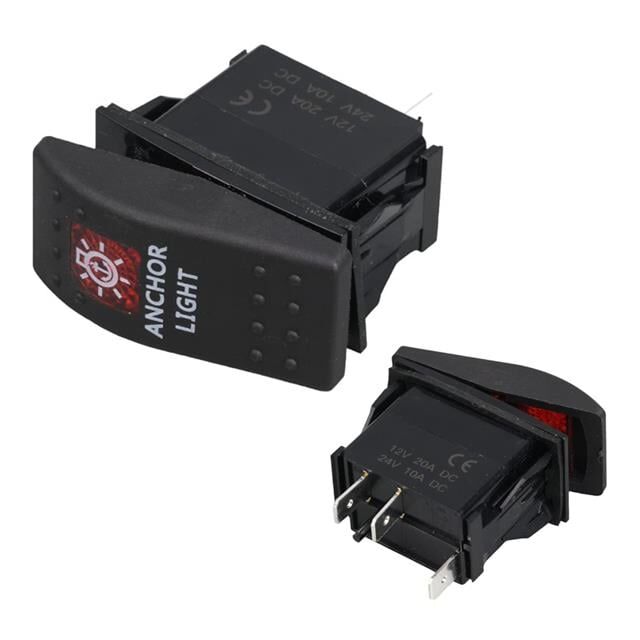 PowerMaster  Deniz Feneri Sembollü Işıklı 3 Pinli On-Off 12-24V Marin Switch