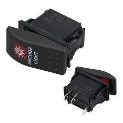PowerMaster  Deniz Feneri Sembollü Işıklı 3 Pinli On-Off 12-24V Marin Switch