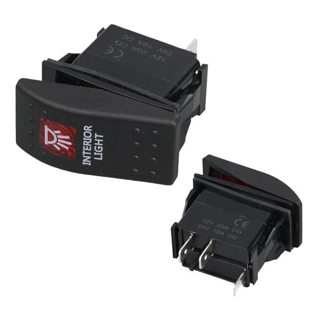PowerMaster  İç Aydınlatma Lambası Sembollü Işıklı 3 Pinli On-Off 12-24V Marin Switch
