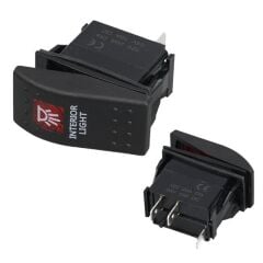PowerMaster  İç Aydınlatma Lambası Sembollü Işıklı 3 Pinli On-Off 12-24V Marin Switch