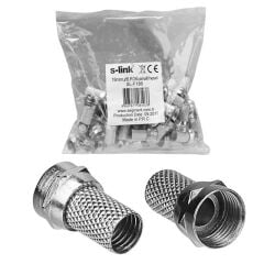 S-Link SL-F186 Geniş 18 mm * 8 RG6/U4 Erkek F Konnektör (50'li Paket)