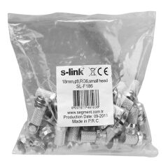 S-Link SL-F186 Geniş 18 mm * 8 RG6/U4 Erkek F Konnektör (50'li Paket)