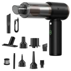Snapron SNV-3002 80W 7.4V Şarjlı Mini Araç ve Ev Süpürgesi + Çift Filtrasyonlu Çok Fonksiyonlu Temizlik Seti