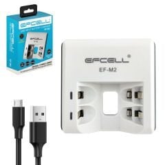 EFCELL EF-M2 Pil Şarj Aleti 2Li Usb AA-AAA Ni-Mh Ni-Cd