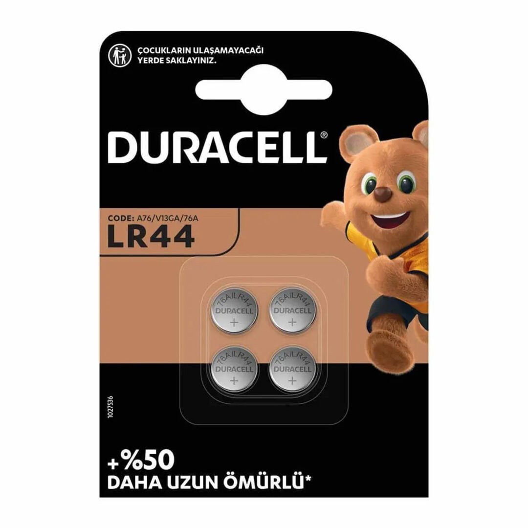 DURACELL LR44 1.5 VOLT DÜĞME PİL (4'LÜ PAKET)