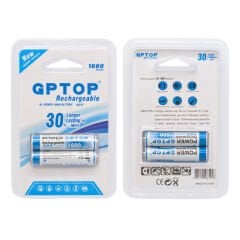 GPTOP Nİ-MH 1.2 VOLT 1600MAH İNCE KALEM AAA ŞARJLI PİL (2'Lİ PAKET FİYATI)