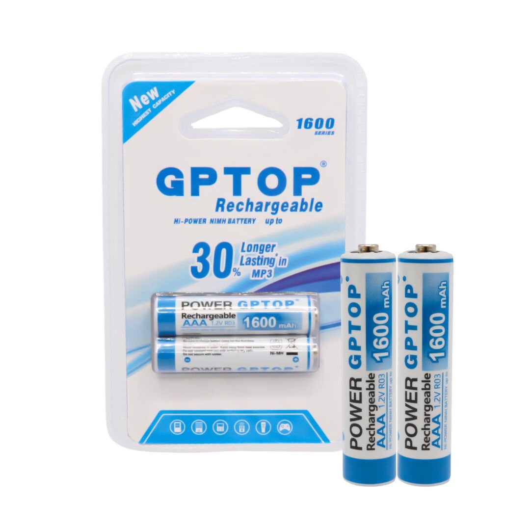 GPTOP Nİ-MH 1.2 VOLT 1600MAH İNCE KALEM AAA ŞARJLI PİL (2'Lİ PAKET FİYATI)