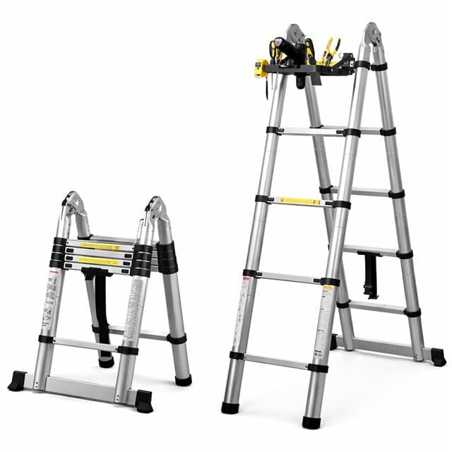 Sunup SN-29683 4+4 Metre Teleskopik Merdiven Karavan  Tekne Katlanır Alüminyum
