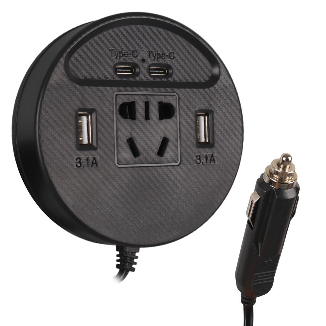 OLESSON 1667 DC 12-24V 150W OTO ARAÇ POWER İNVERTER ÇİFT TYPE-C - ÇİFT USB'Lİ - 220V ÜNİVERSAL PRİZ GİRİŞLİ