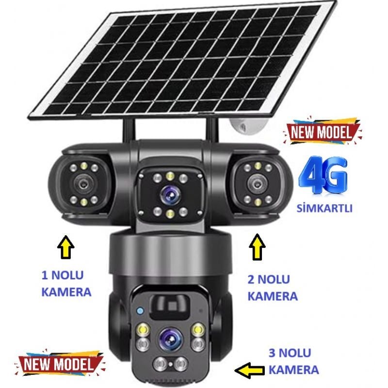 Okam O-KAM 6060 4G 6MP Dual Lens - Solar Panel - Sim Kart Destekli - PTZ Kamera