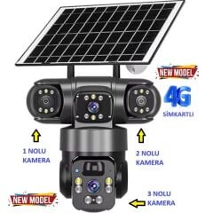 Okam O-KAM 6060 4G 6MP Dual Lens - Solar Panel - Sim Kart Destekli - PTZ Kamera