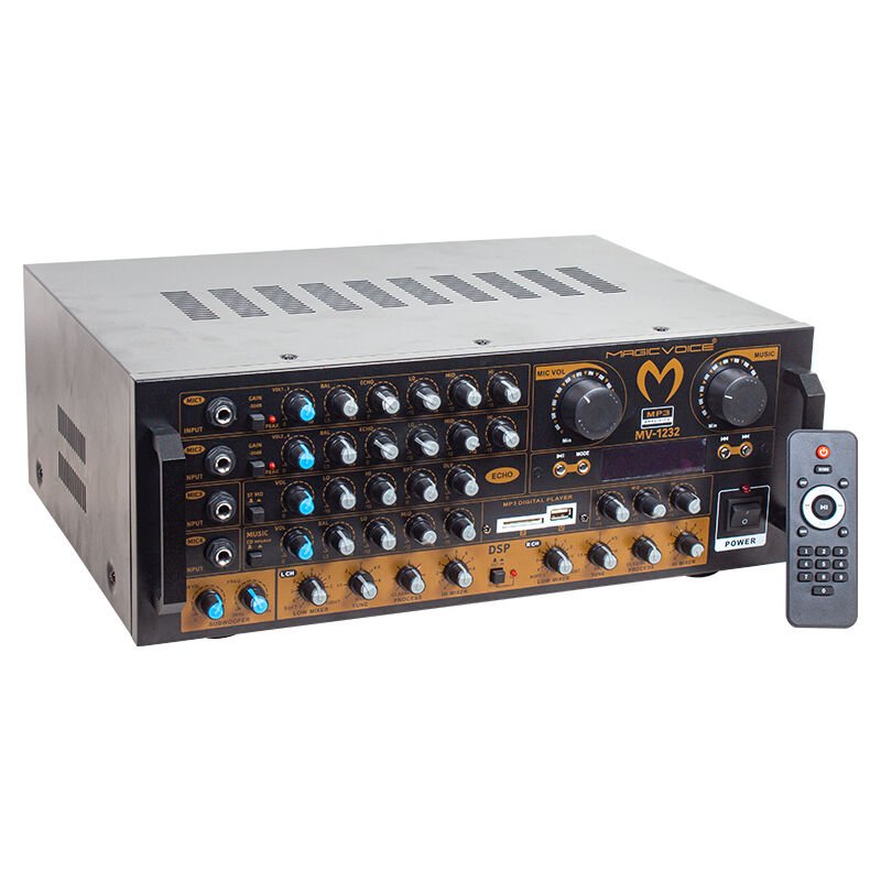 MV-1232 2*80W USB/SD BT UK-BALANS 4 MİK GİRİŞ-4 HOP CIKISLI STEREO KUP MİXER TRAFOSUZ ANFİ MAGICVOICE