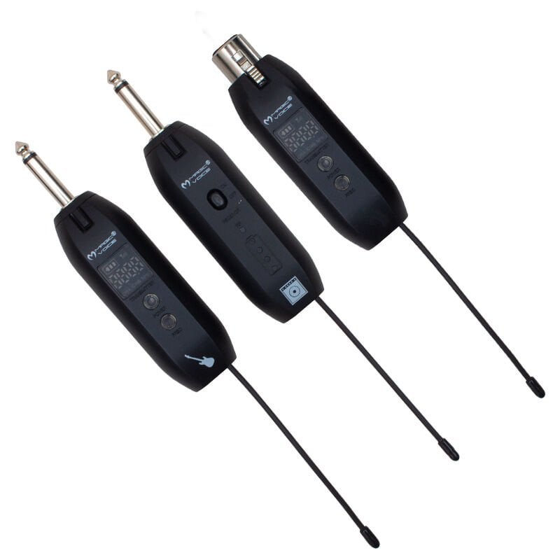 MAGICVOICE MV-19594 UHF GİTAR TİP KABLOSUZ MİKROFON ÜÇLÜ SET (MİKROFON XLR'Lİ)