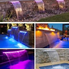 Powermaster PM-37796 Havuz ve Bahçe Şelale Başlığı 150cm RGB LED'li Uzaktan Kontrollü