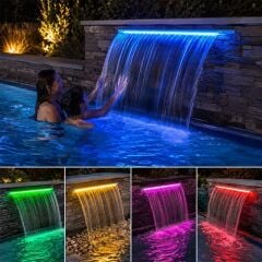 Powermaster PM-37796 Havuz ve Bahçe Şelale Başlığı 150cm RGB LED'li Uzaktan Kontrollü