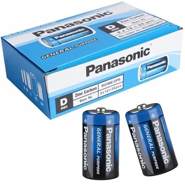 Panasonic Manganez Büyük D Boy 24 lü Pil R20BE/2PS