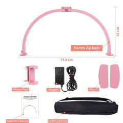 TrLed F-700A 70CM Pembe Katlanabilir Masaüstü Manikür ve Protez Tırnak Lambası