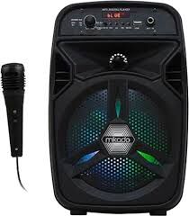 Mikado MD-814KP 15 W 3.7V 1200 mAh Siyah Kablolu Mikrofon Aux USB TF Bluetooth LED Işıklı Hoparlör