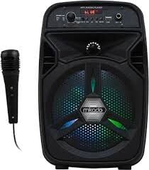 Mikado MD-814KP 15 W 3.7V 1200 mAh Siyah Kablolu Mikrofon Aux USB TF Bluetooth LED Işıklı Hoparlör