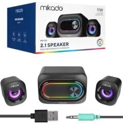 Mikado MD-511 5W+3W×2 USB RGB Ledli 2+1 Gaming Speaker Hoparlör