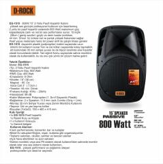 D-ROCK EG-1515 800 W 15 inç Pasif Kabin Hoparlör