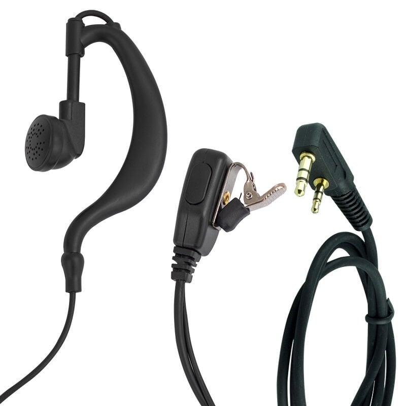 WLN PMR-446 C TİPİ KULAK ÜSTÜ EL TELSİZİ PTT MİKROFONLU KULAKLIĞI 2 JACKLI ASELSAN A446 SPİRAL ARKALIKLI 120CM