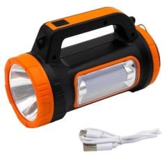POWERMASTER MH-818A ÇOK FONKSİYONLU ŞARJLI IŞILDAK EL FENERİ 3W+15W
