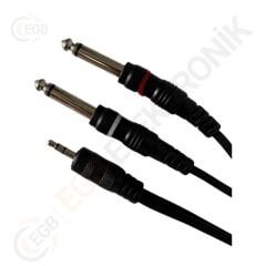 3.5mm STEREO ERKEK 2*6.3 MONO AUDİO KABLO 5mt