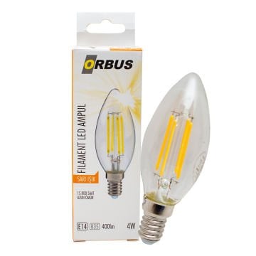 ORB-BC3 FILAMENT BULB B35 4 WATT E14 400 LMN SARI LED AMPUL ORBUS