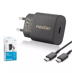Nodar Nd-1003 Type-C To Type-C Pd Super Fast Şarj Seti 25W Siyah (AVD-357)