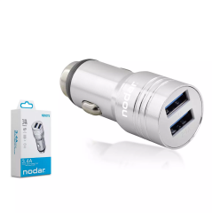 Nodar Nd-1075 Usb Double Metal Araç Şarj 3.4A Silver (AVD-343)