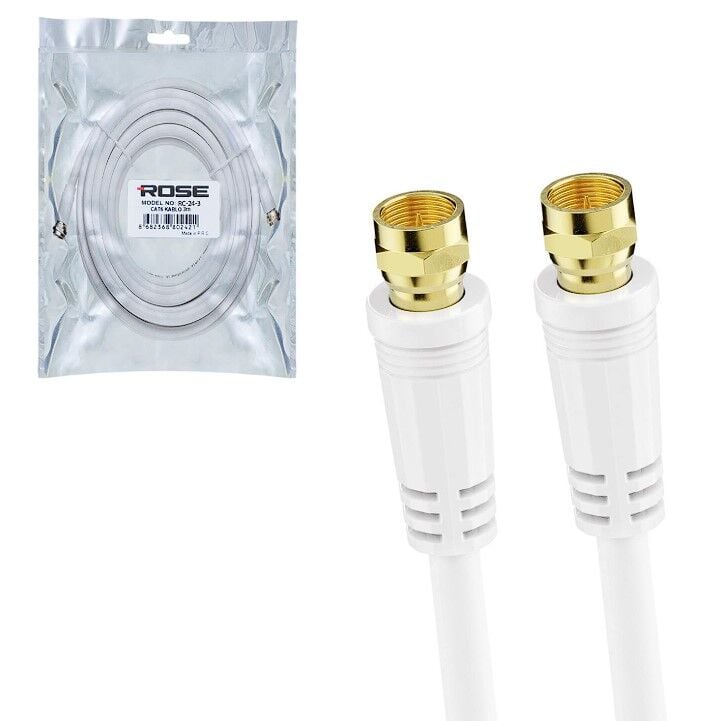 RG6 F Konnektörlü Hazır Kablo 3mt Rose RC-24-3