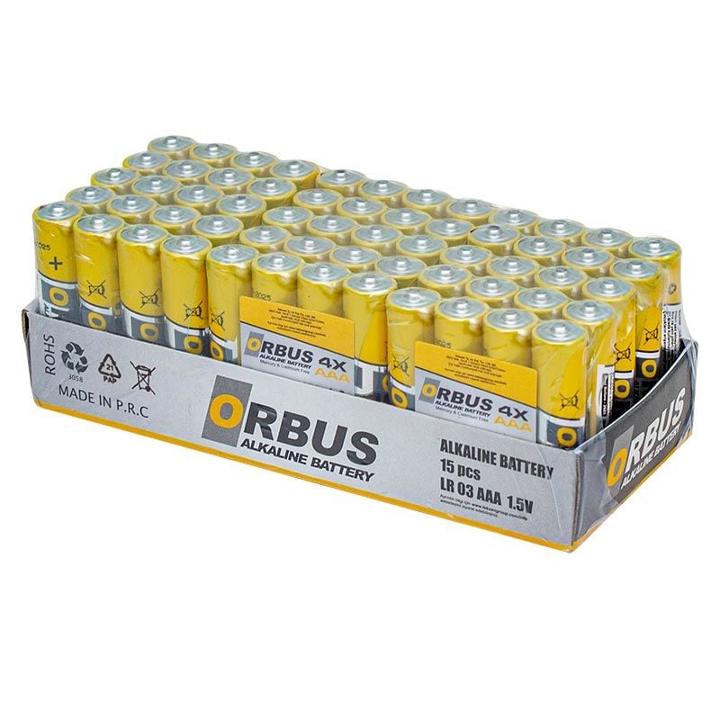 60LI PAKET ORB-LR03 ORBUS AAA ALKALİN İNCE KALEM PİL