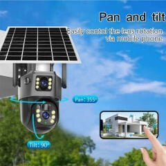 Rose AHD-30205 R24 Solar Akıllı Çiftli Kamera 4G Sim Kartlı 360 Derece Sesli Dış Mekan 1080p