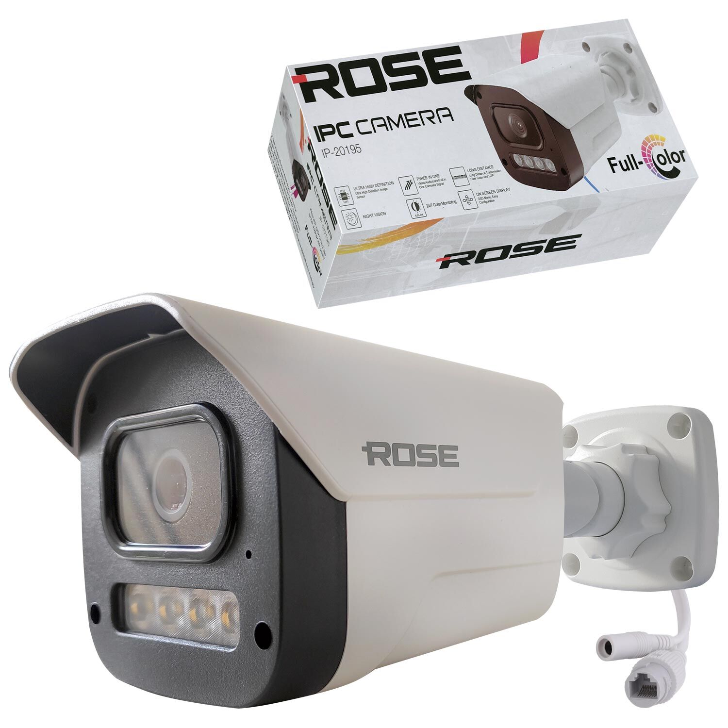 Rose IP-20195 Gece Renkli 2mp Ip Bullet Kamera Colorvu 3.6mm