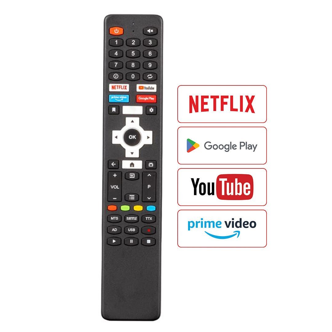 WEKO KL SES KOMUTSUZ NEXT * VİVAX * CONTI NETFLIX-YOUTUBE-PRİMEVİDEO GOOGLE PLAY TUŞLU ANDROİD  LCD-LED TV KUMANDASI