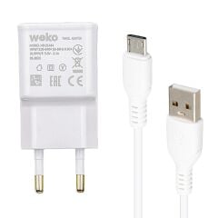 WEKO WK-21434 S6 2.1 AMPER ŞARJ BAŞLIK ADAPTÖRÜ + MICRO USB KABLO(NO:3)