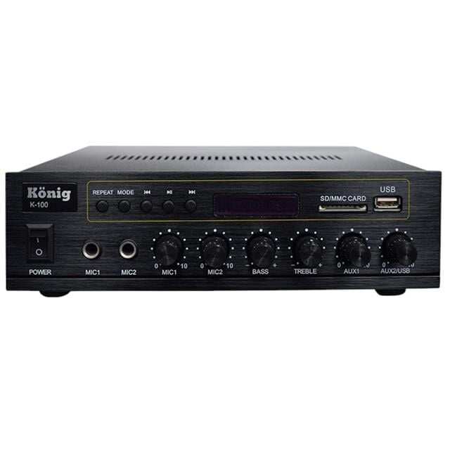 König K-100 - 80 Watt Usb/Bluetooth/2 Mik Giriş Trafolu Anfi